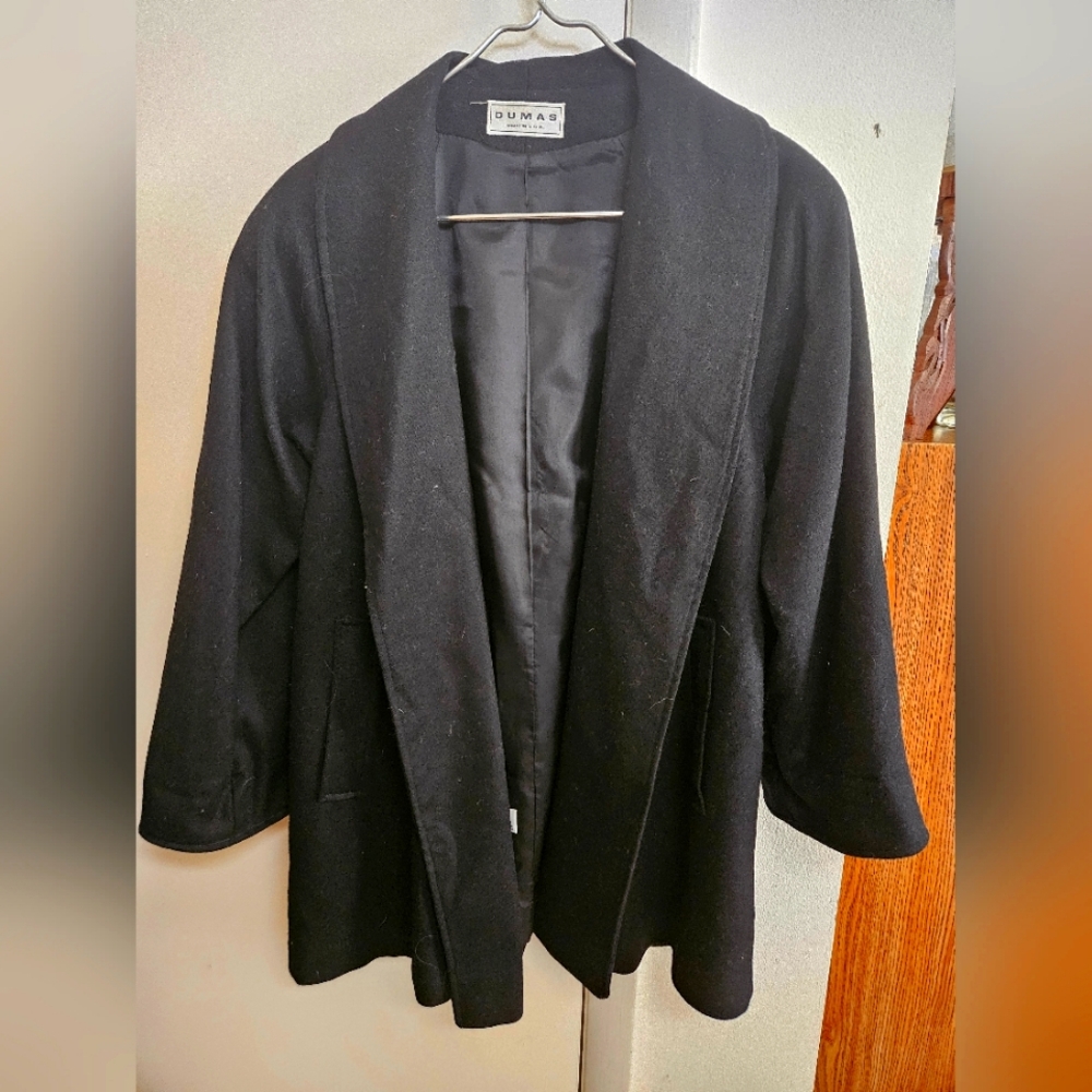 Dumas Black Wool Coat size 8